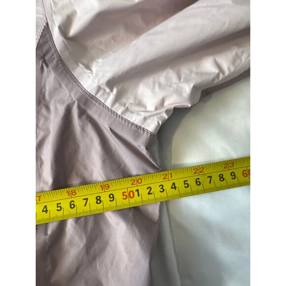 Columbia Women’s Large Beige Pink Rain Jacket Hooded Nylon Windbreaker - Picture 6 of 9